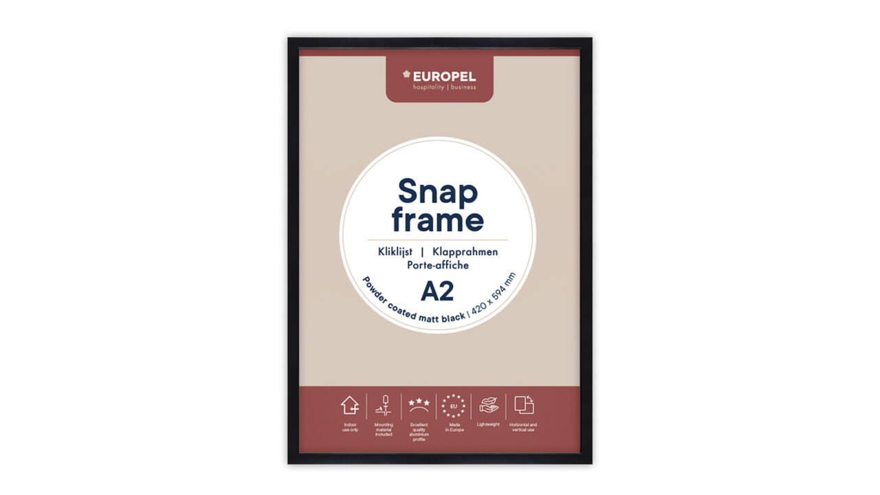 Kliklijst Europel A2 25mm mat zwart