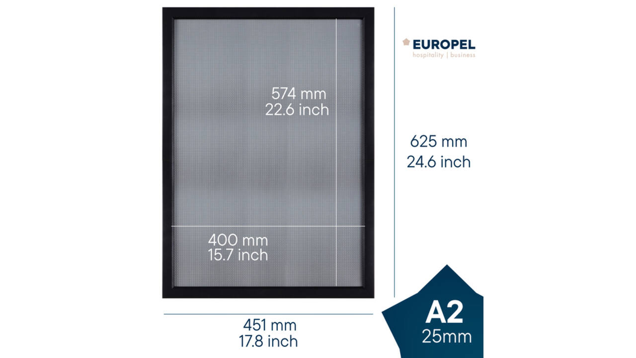 Kliklijst Europel A2 25mm mat zwart