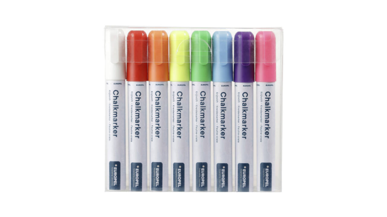 Krijtstift Europel 6mm assorti etui 8 stuks