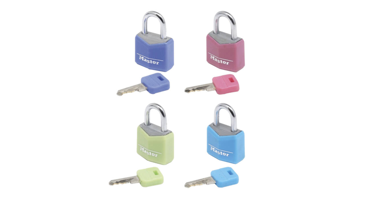Hangslot MasterLock 4 assorti alu 20mm 4 stuks