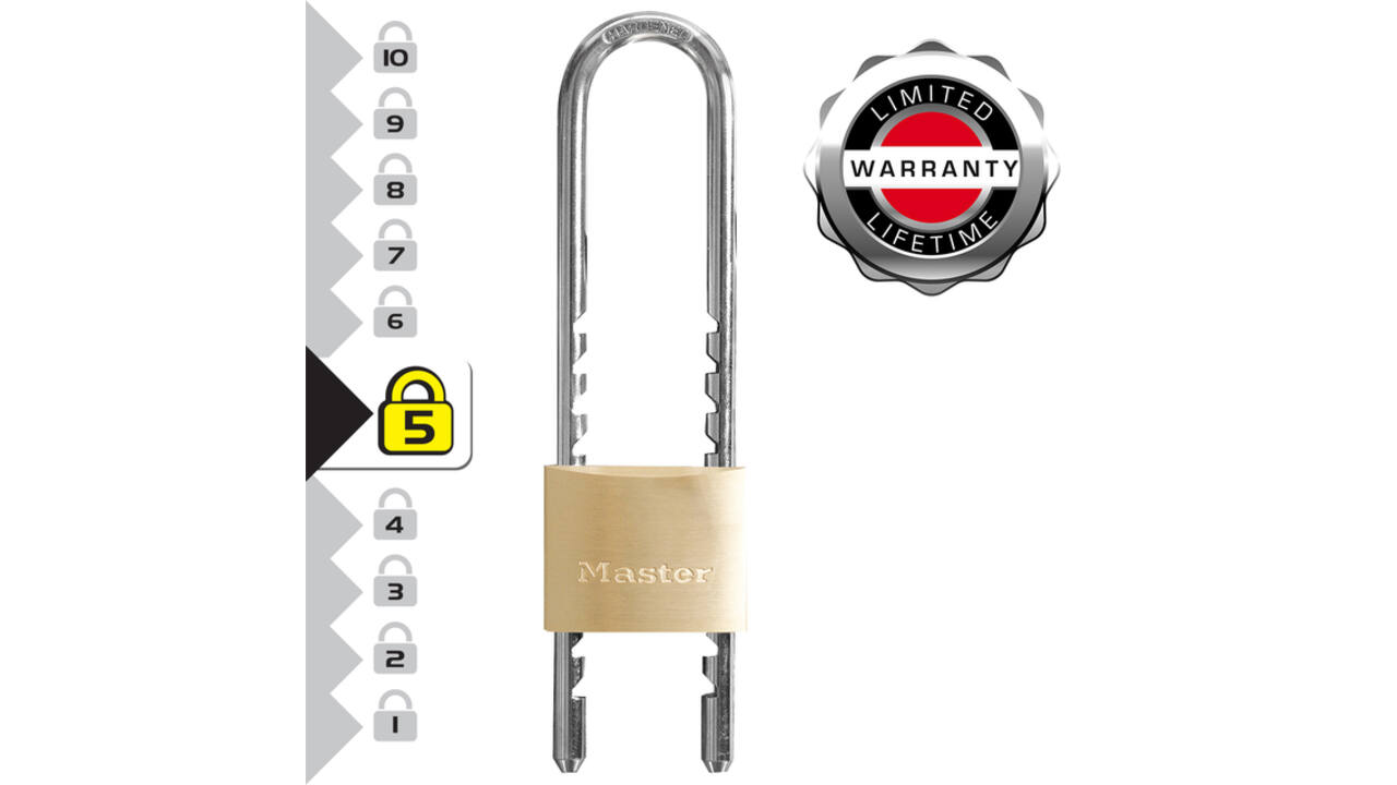 Hangslot MasterLock verstelbaar messing 50mm