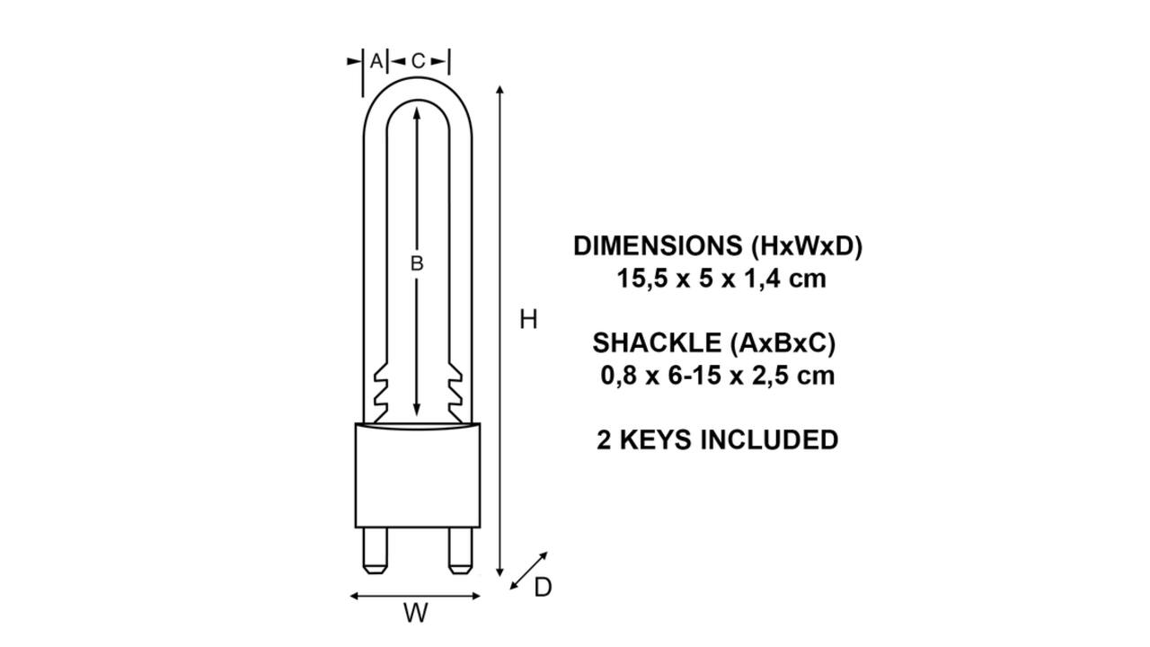 Hangslot MasterLock verstelbaar messing 50mm
