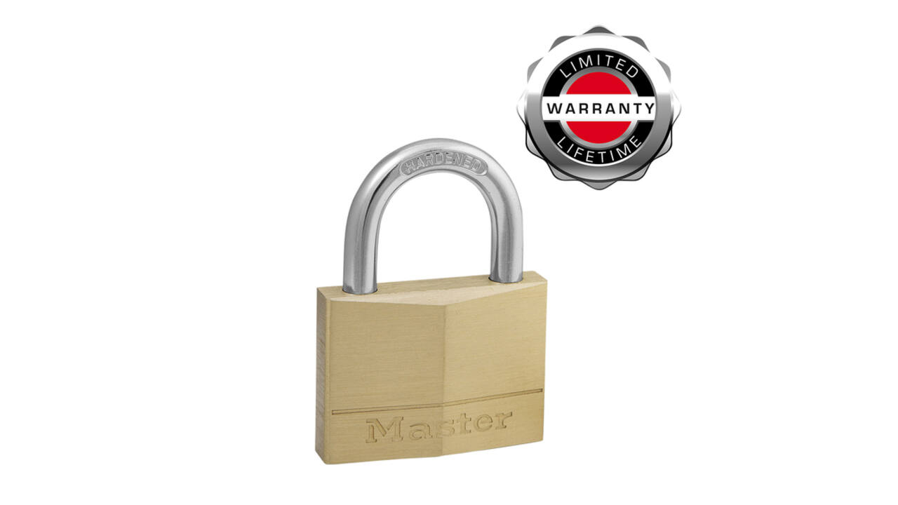 Hangslot MasterLock 4 gelijksluitend messing 50mm 4 stuks