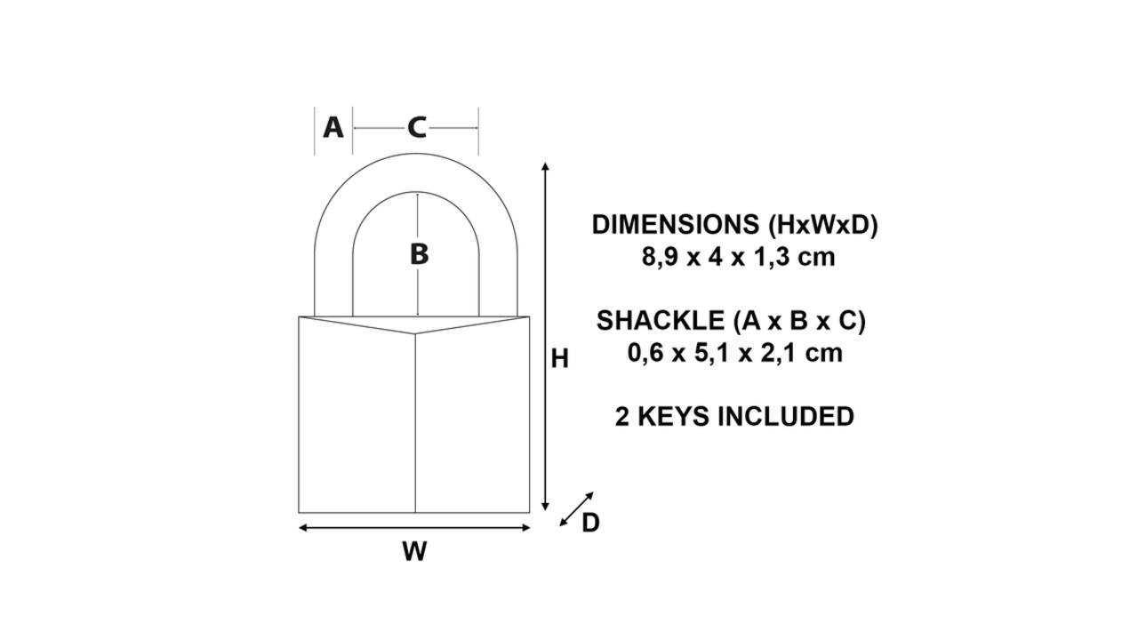 Hangslot MasterLock beugel 51mm messing 40mm