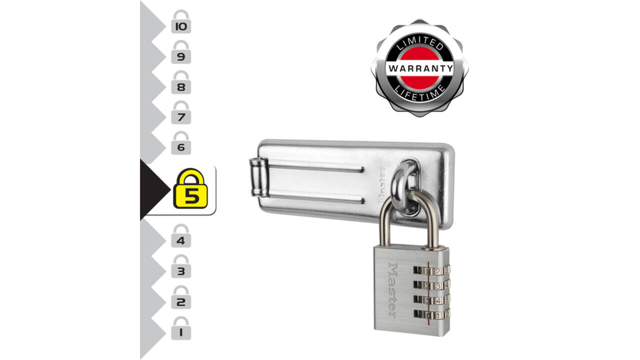 Hangslot MasterLock overval + aluminium 40mm
