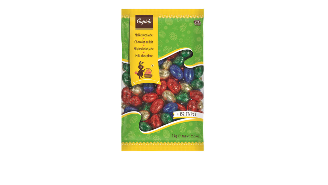 Chocolade Cupido paaseitjes melk zak 1kg