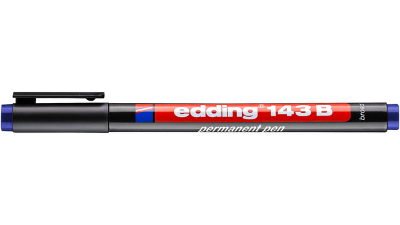 Viltstift edding 143 schuin 1-3mm blauw