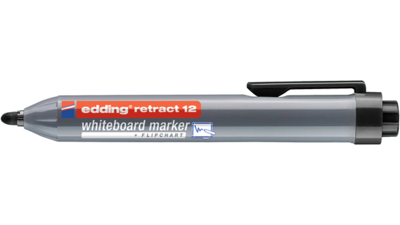 Whiteboardmarker edding 12 drukknop rond 1.5-3mm zwart
