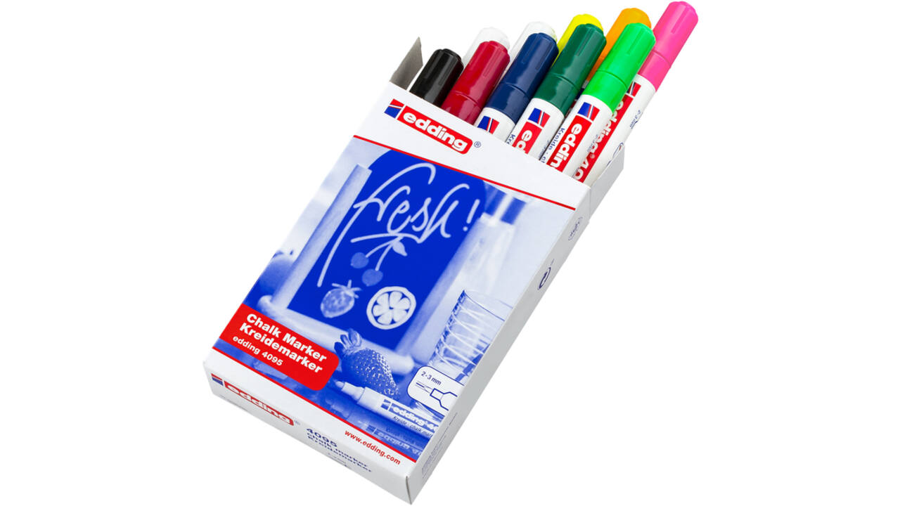 Krijtstift edding 4095 rond 2-3mm assorti doos à 10 stuks
