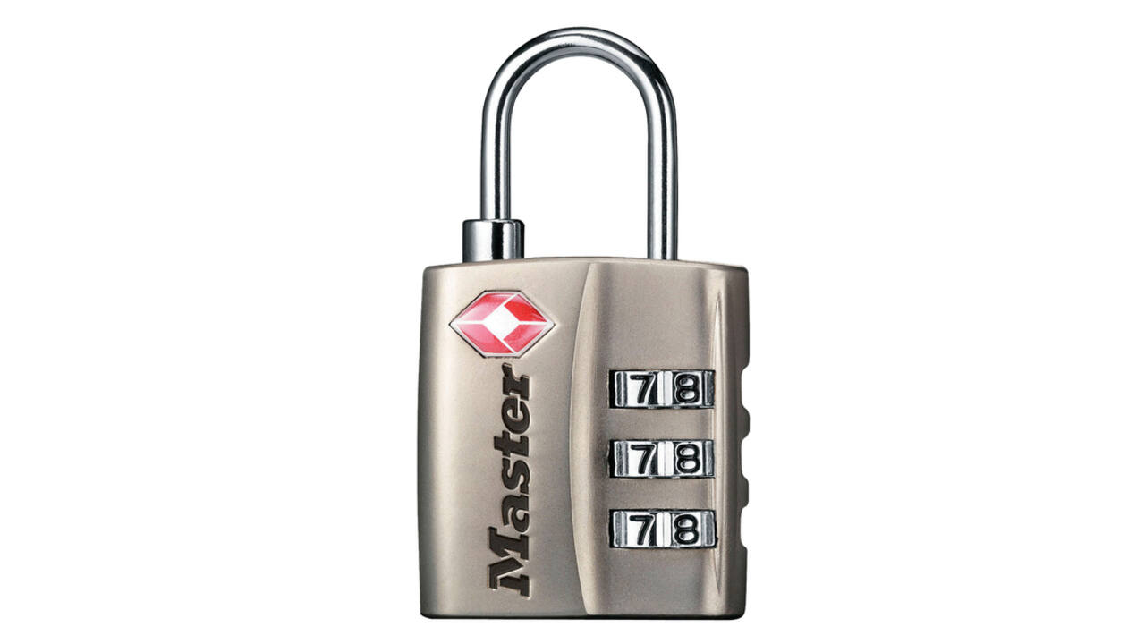 Hangslot Masterlock 3-cijfer combinatie TSA nikkel 30mm