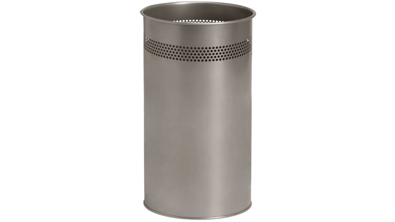 Papierbak BRASQ 21 liter rvs zilver
