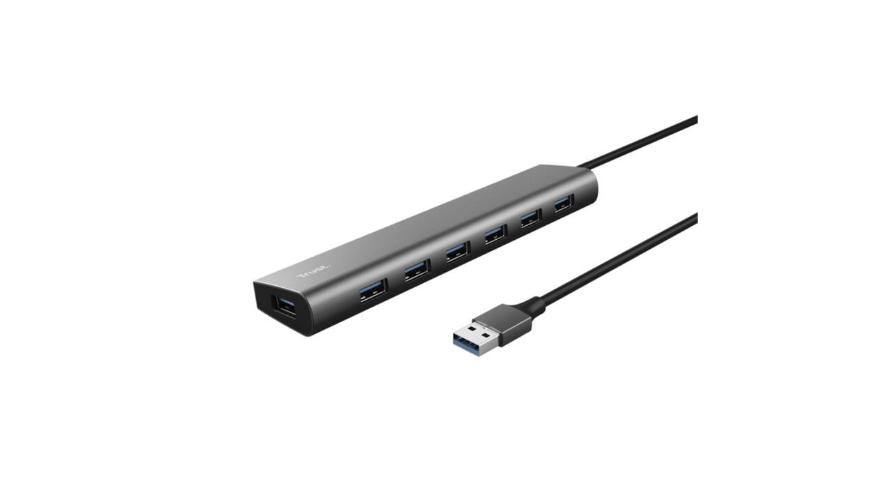 Hub Trust HALYX 7-port USB-A 3.2 zilver