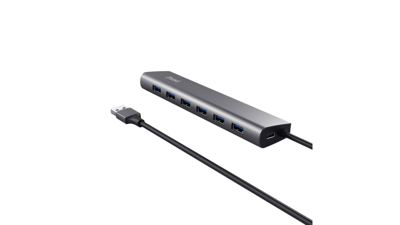 Hub Trust HALYX 7-port USB-A 3.2 zilver