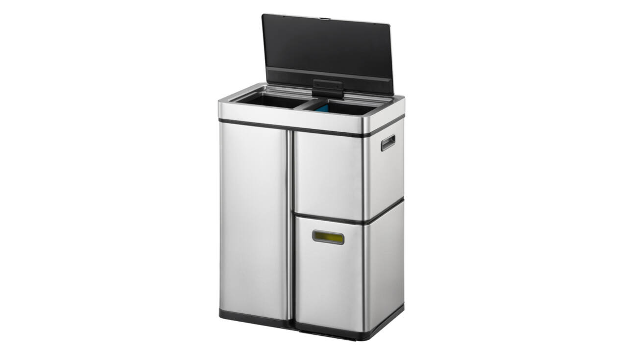 Afvalbak EKO Mirage Plus sensor 30liter en 2x15liter RVS