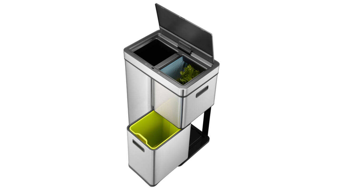 Afvalbak EKO Mirage Plus sensor 30liter en 2x15liter RVS