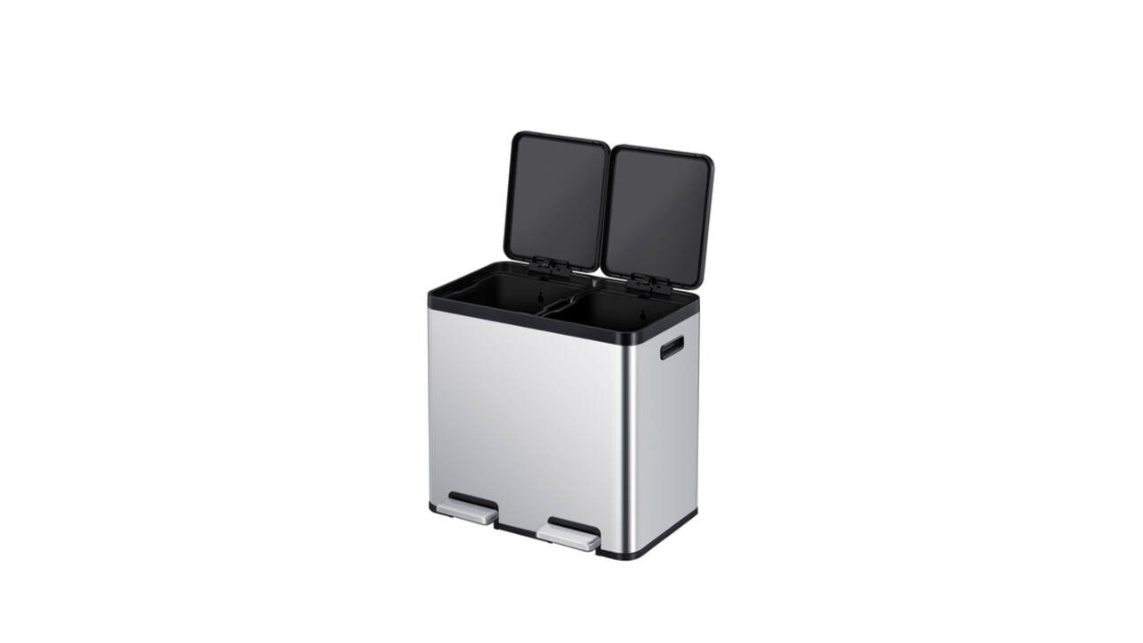 Pedaalemmer EKO Essential Recycler 2x22 liter rvs