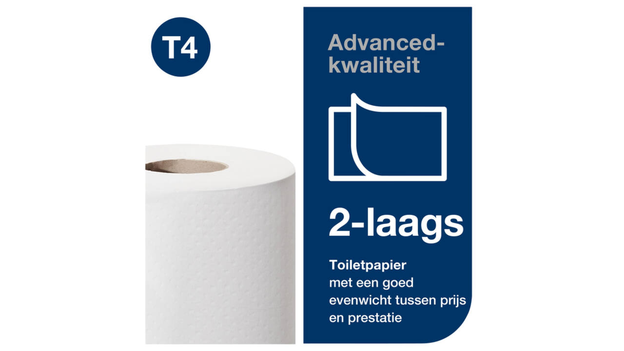 Toiletpapier Tork T4 Advanced 2-laags 400 vel wit 472168