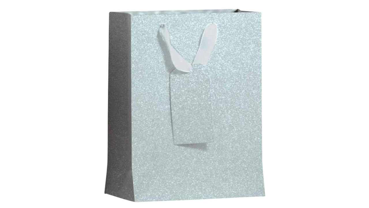 Cadeautas IG Group Zilver glitter 175x98x229mm