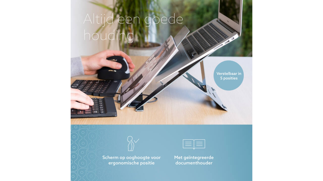 Laptopstandaard R-Go Riser Documenthouder