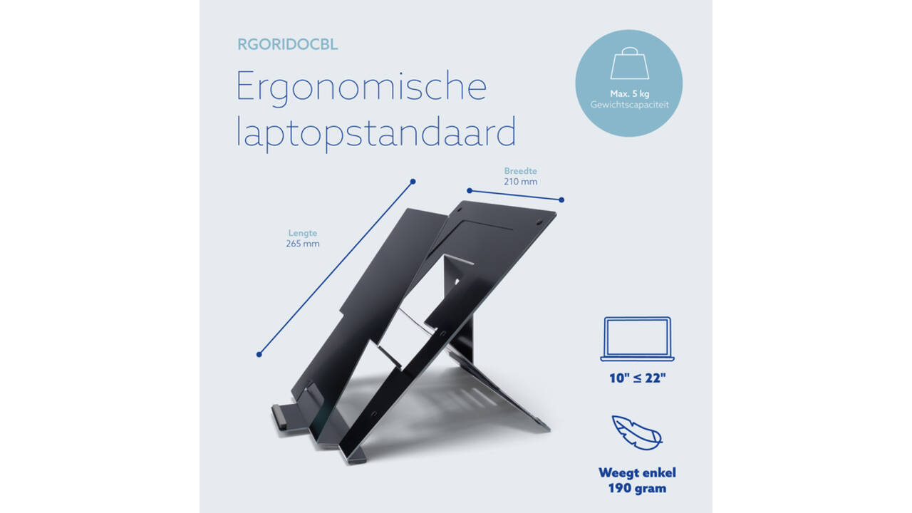 Laptopstandaard R-Go Riser Documenthouder