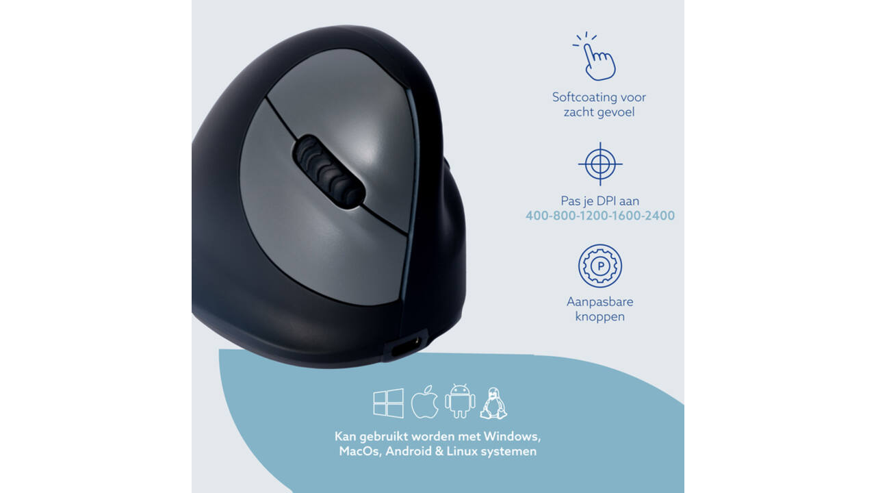 Muis R-Go Ergonomisch HE Break Wireless Rechts S