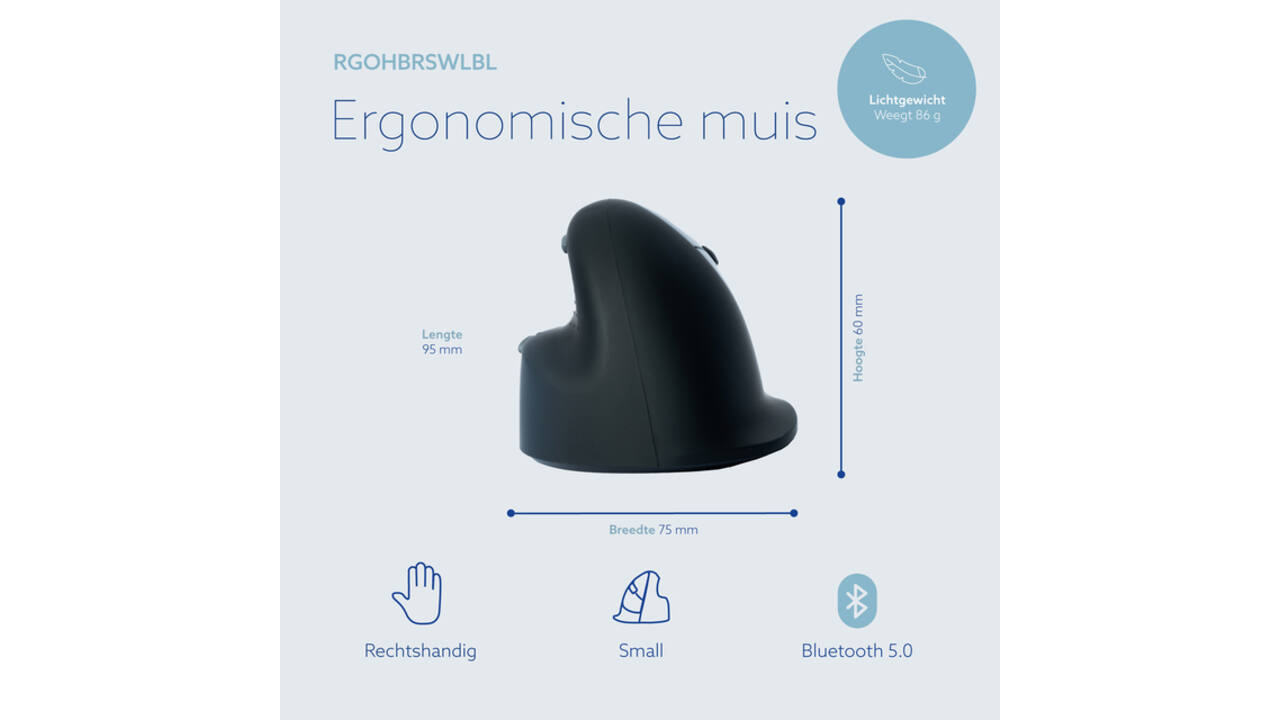 Muis R-Go Ergonomisch HE Break Wireless Rechts S