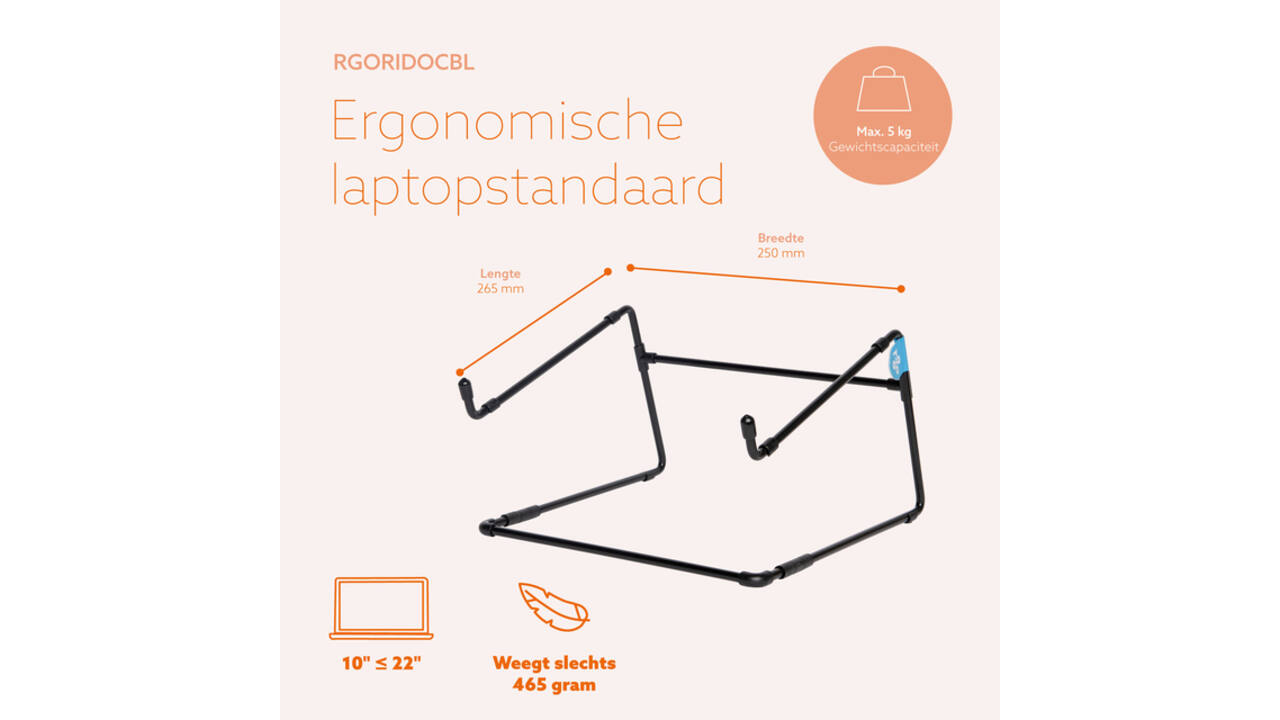 Laptopstandaard R-Go Office Zwart
