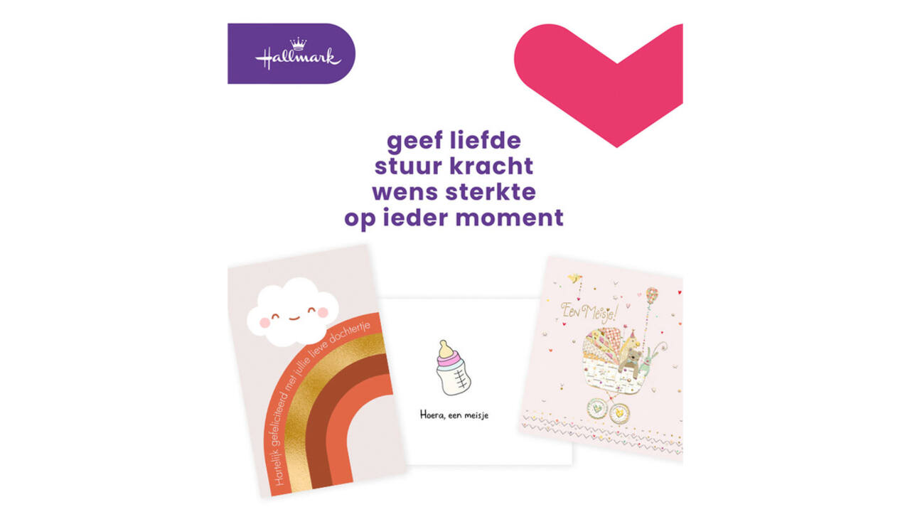 Wenskaart Hallmark Business Box geboorte dochter navulset à 6 stuks
