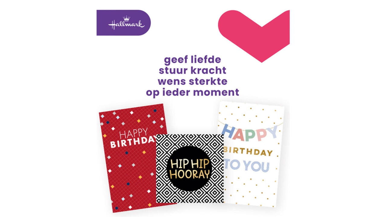 Wenskaart Hallmark Business Box verjaardag engelstalig navulset à 6 stuks