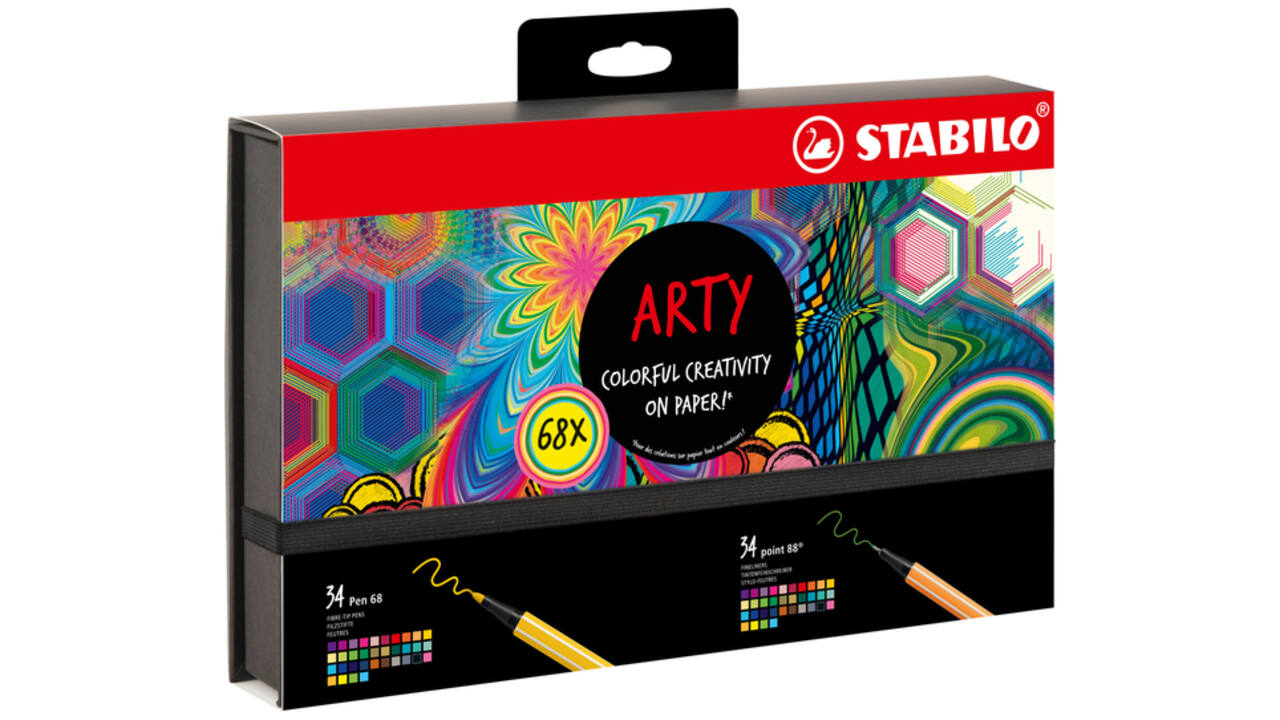 Fineliner STABILO point 88 & Pen 68  Arty creative ass luxe box 68st