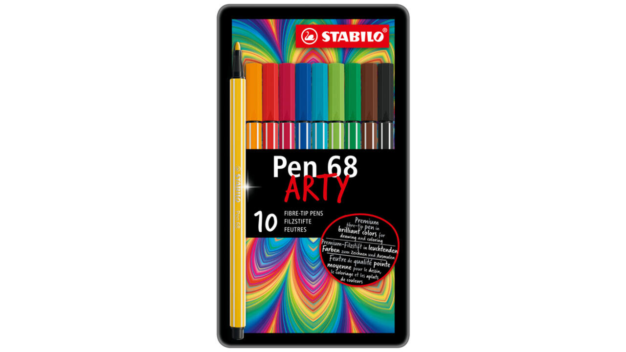 Viltstift STABILO Pen 68/10  Arty medium assorti blik à 10 stuks