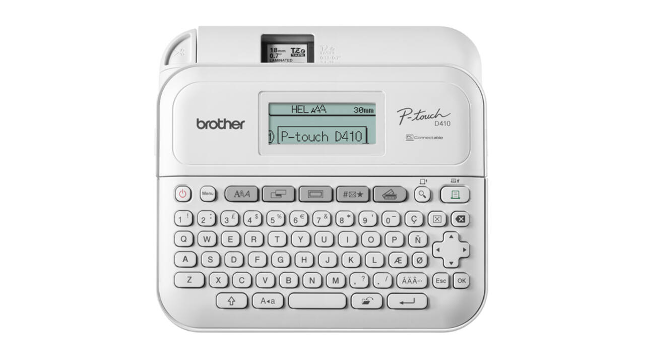 Labelprinter Brother P-touch TZe PT-D410 desktop qwerty 18mm wit in koffer