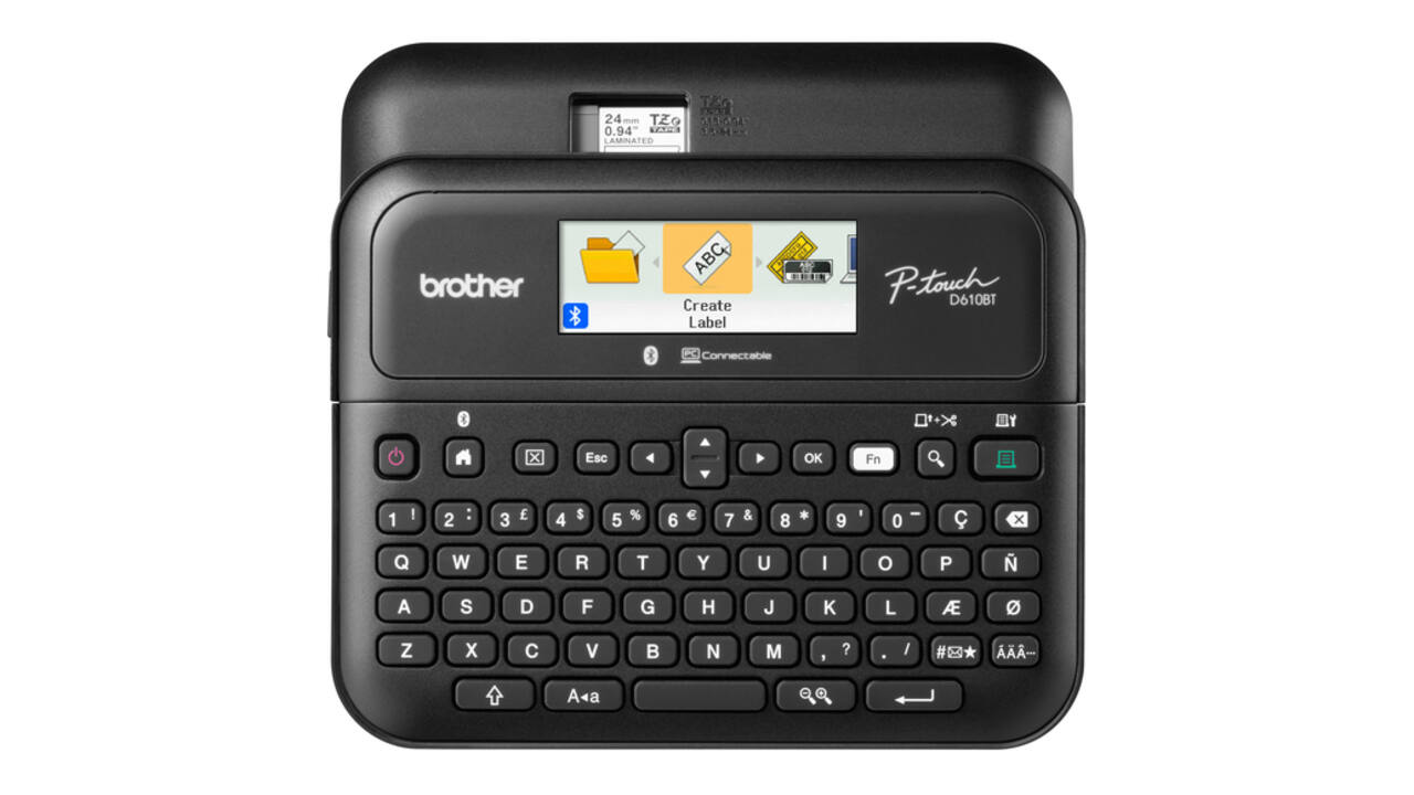 Labelprinter Brother P-touch TZe PT-D610BT desktop qwerty 24mm zwart in koffer