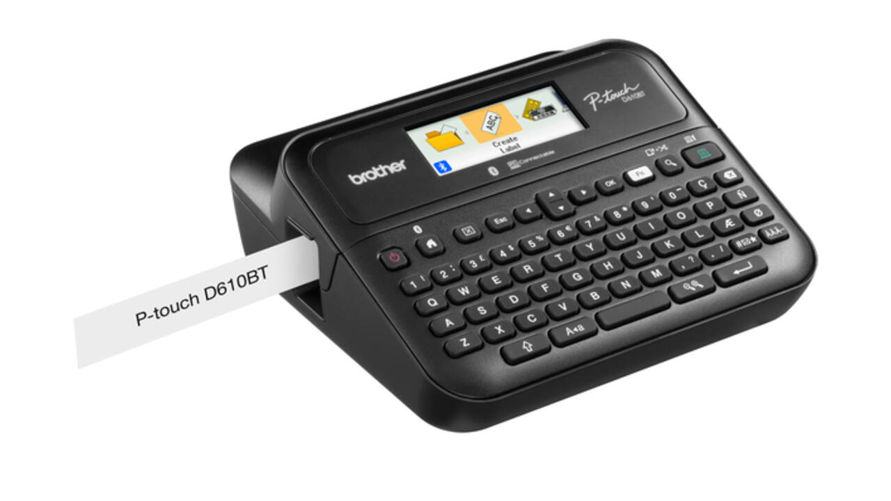 Labelprinter Brother P-touch TZe PT-D610BT desktop qwerty 24mm zwart in koffer
