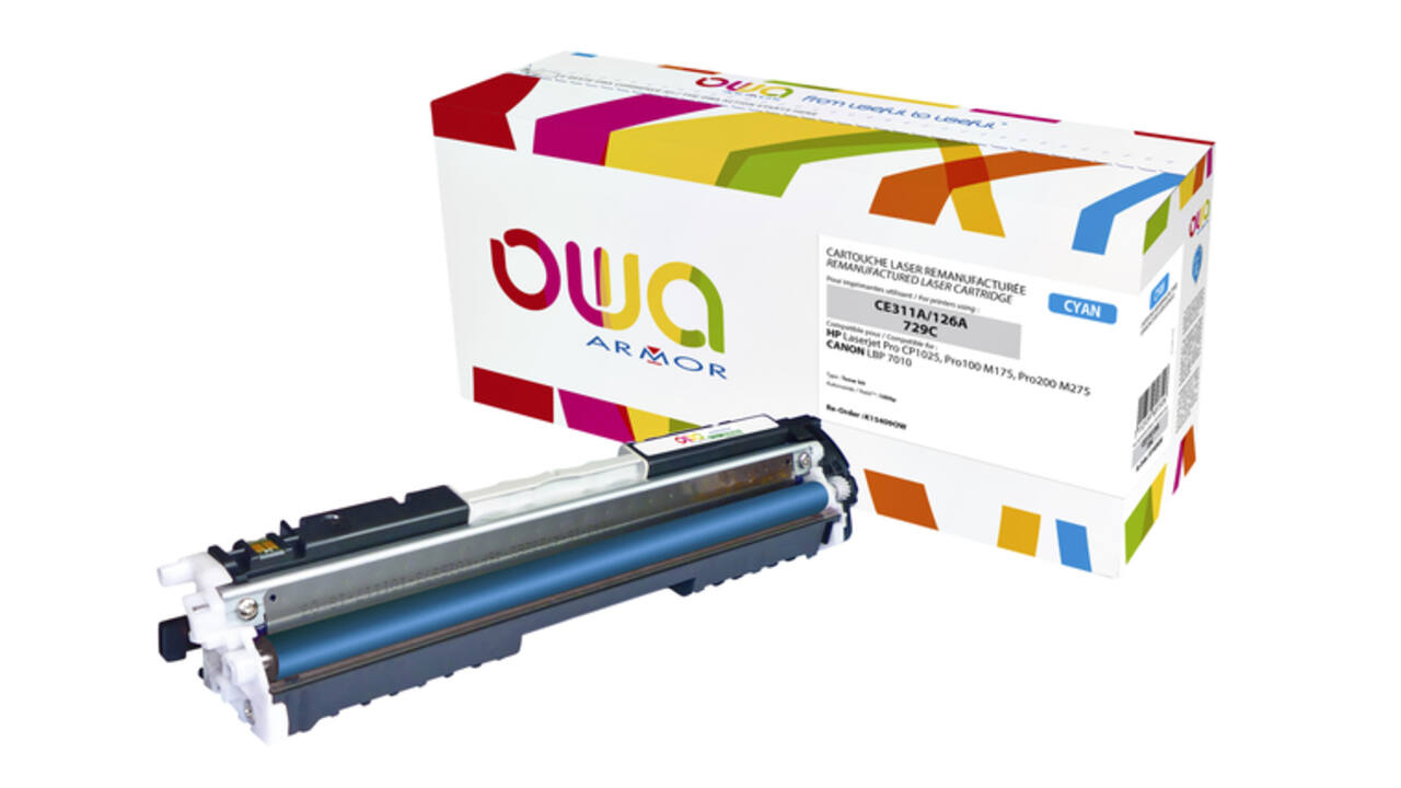 Tonercartridge OWA alternatief tbv HP CE311A blauw
