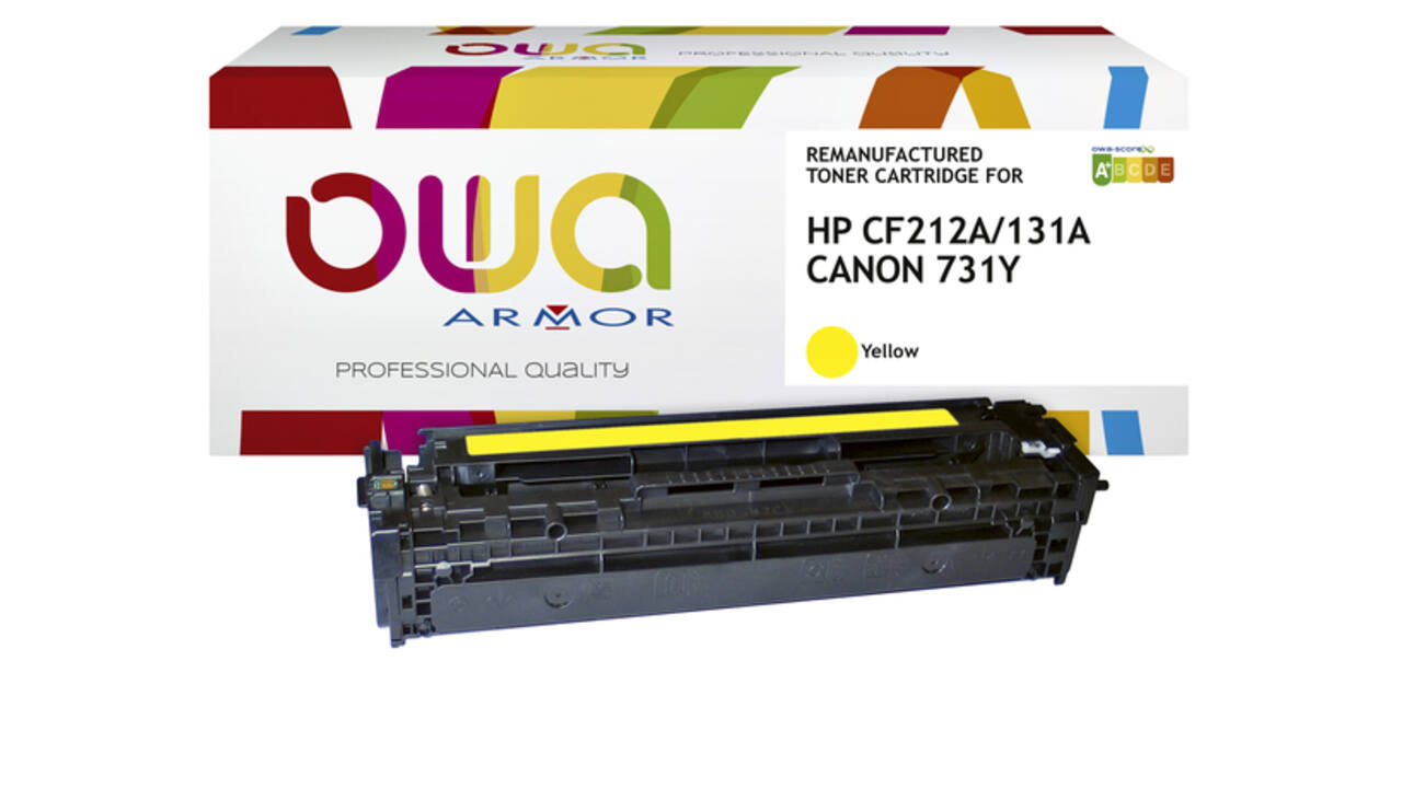 Tonercartridge OWA alternatief tbv HP CF212A geel
