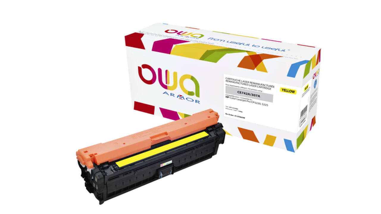 Tonercartridge OWA alternatief tbv HP CE742A geel