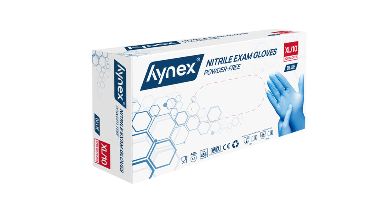 Handschoen Hynex nitril XL blauw 3.5g pak à 100 stuks