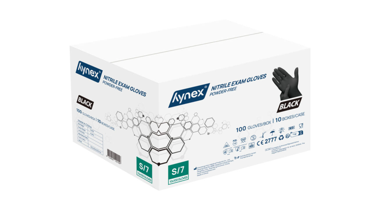Handschoen Hynex nitril S zwart 3.5g pak à 100 stuks