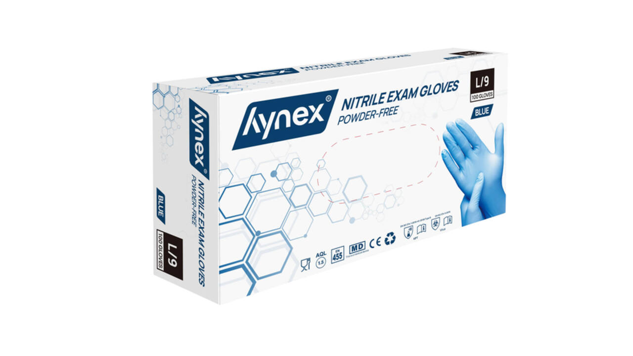 Handschoen Hynex nitril L blauw 3.5g pak à 100 stuks