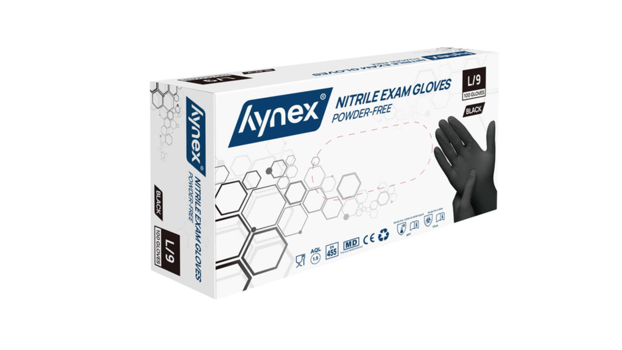 Handschoen Hynex nitril L zwart 3.5g pak à 100 stuks