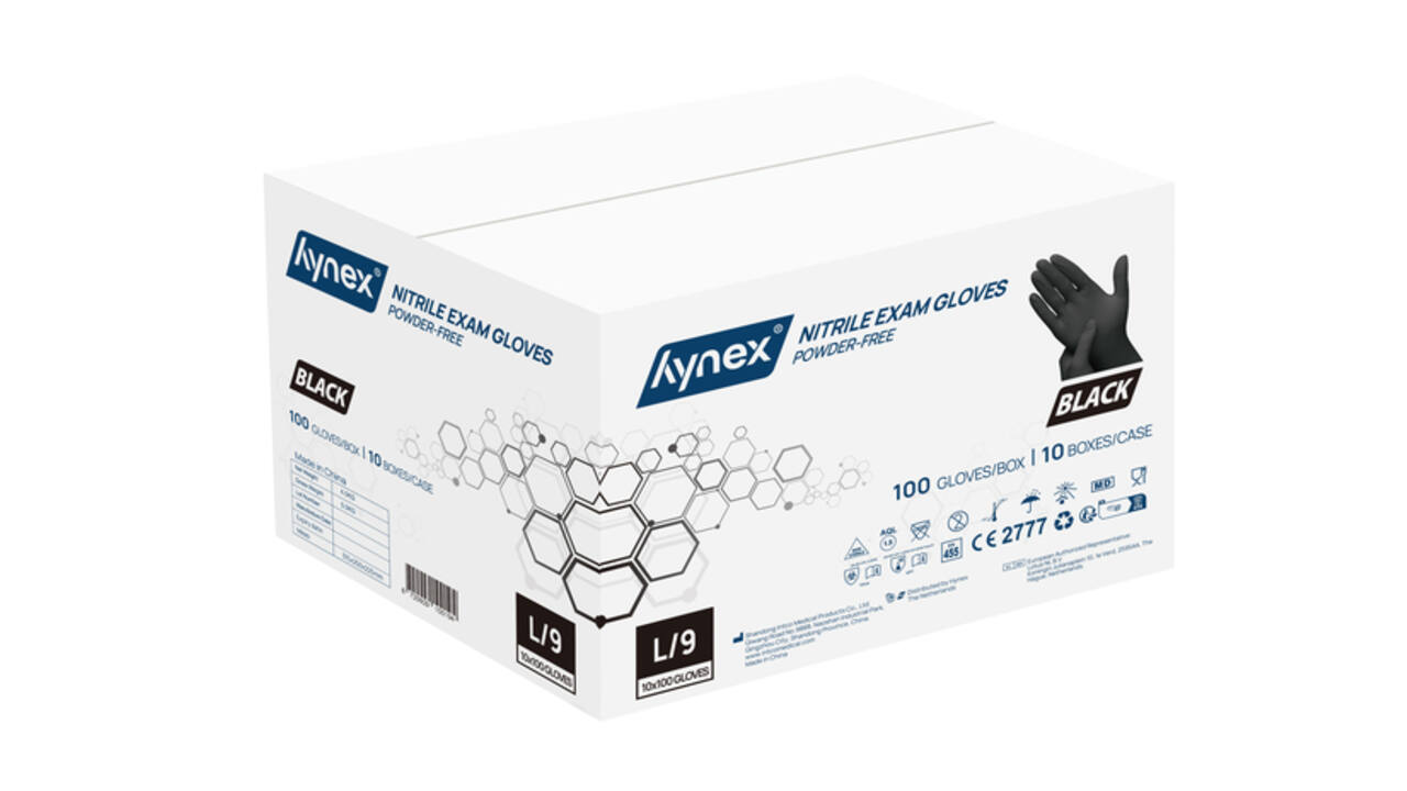 Handschoen Hynex nitril L zwart 3.5g pak à 100 stuks