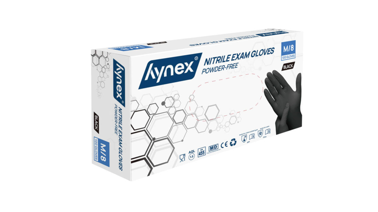 Handschoen Hynex nitril M zwart 3.5g pak à 100 stuks