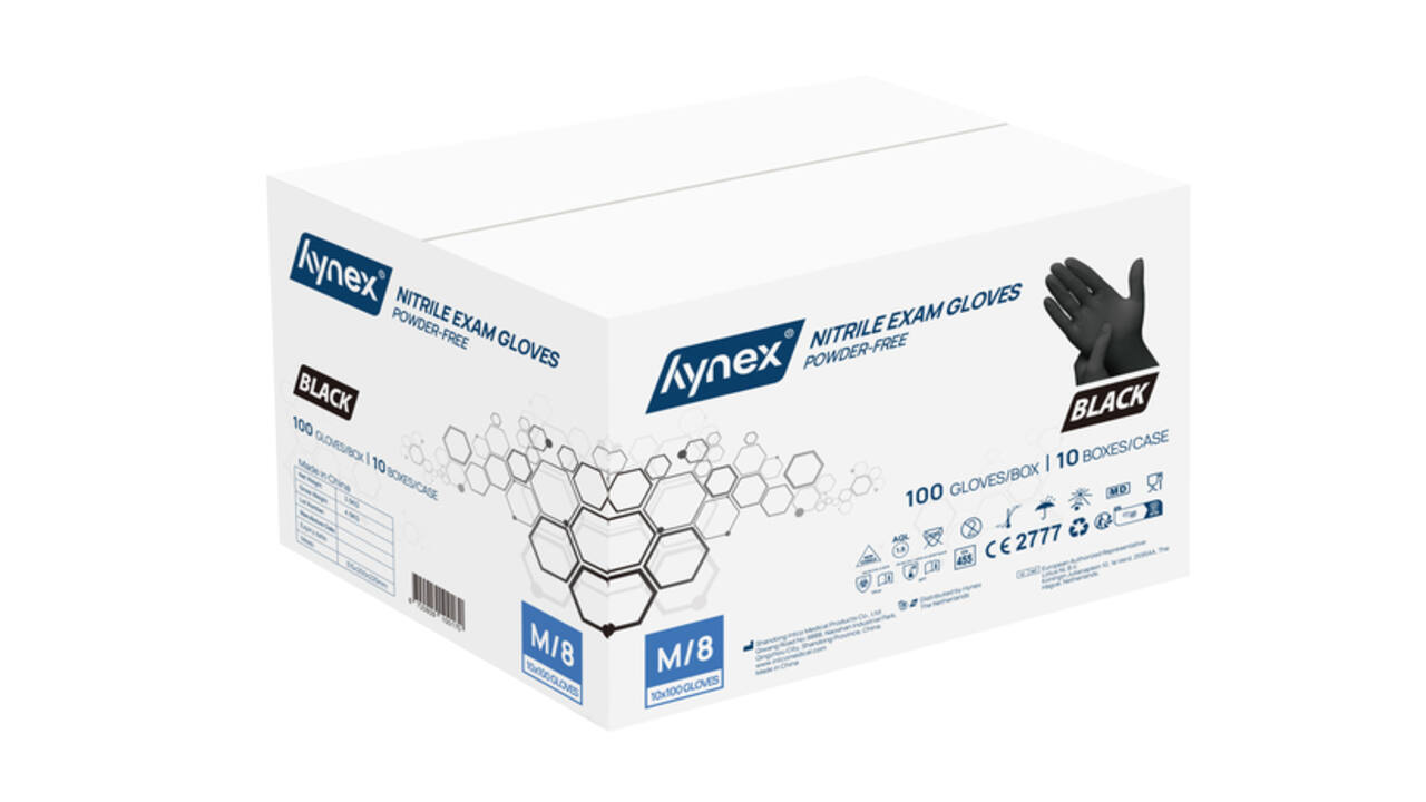 Handschoen Hynex nitril M zwart 3.5g pak à 100 stuks