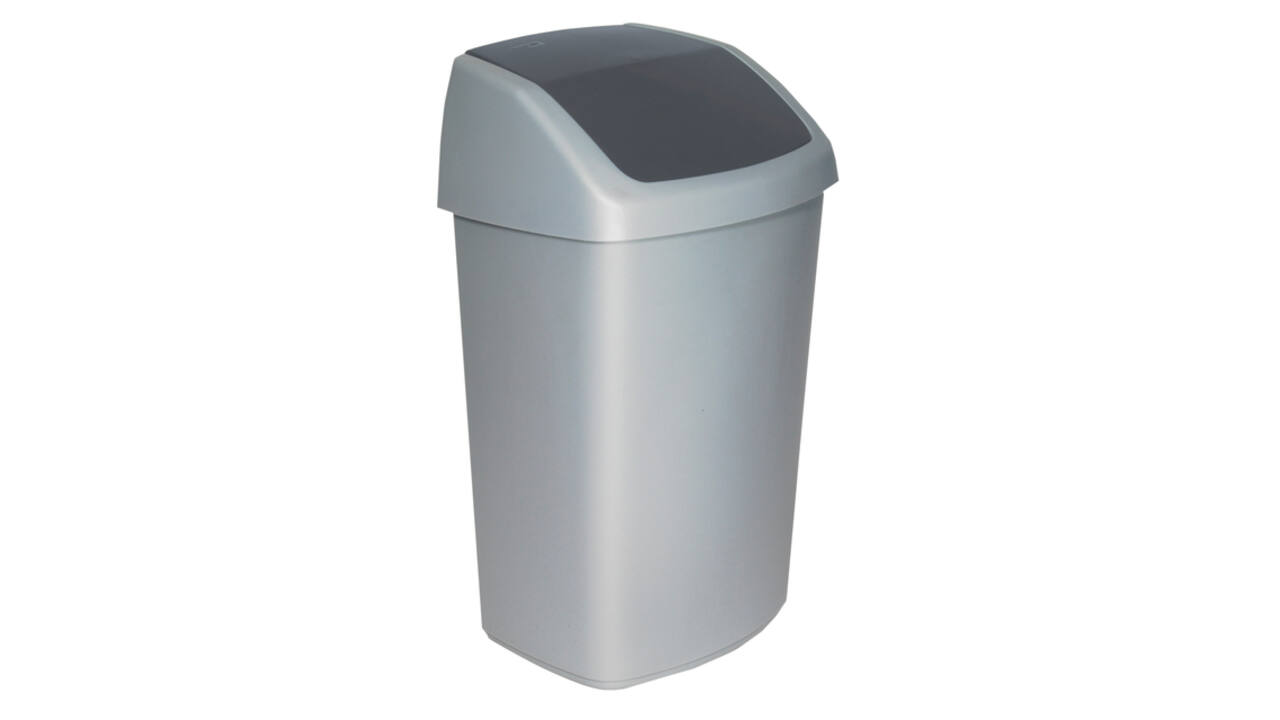 Afvalbak Curver Swing 50 liter zilver