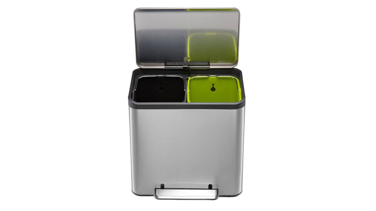 Pedaalemmer EKO EcoCasa Recycler 15+15 liter rvs