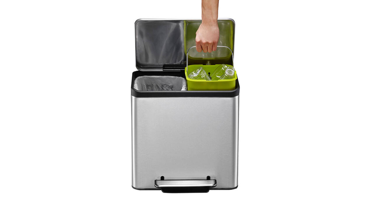 Pedaalemmer EKO EcoCasa Recycler 15+15 liter rvs