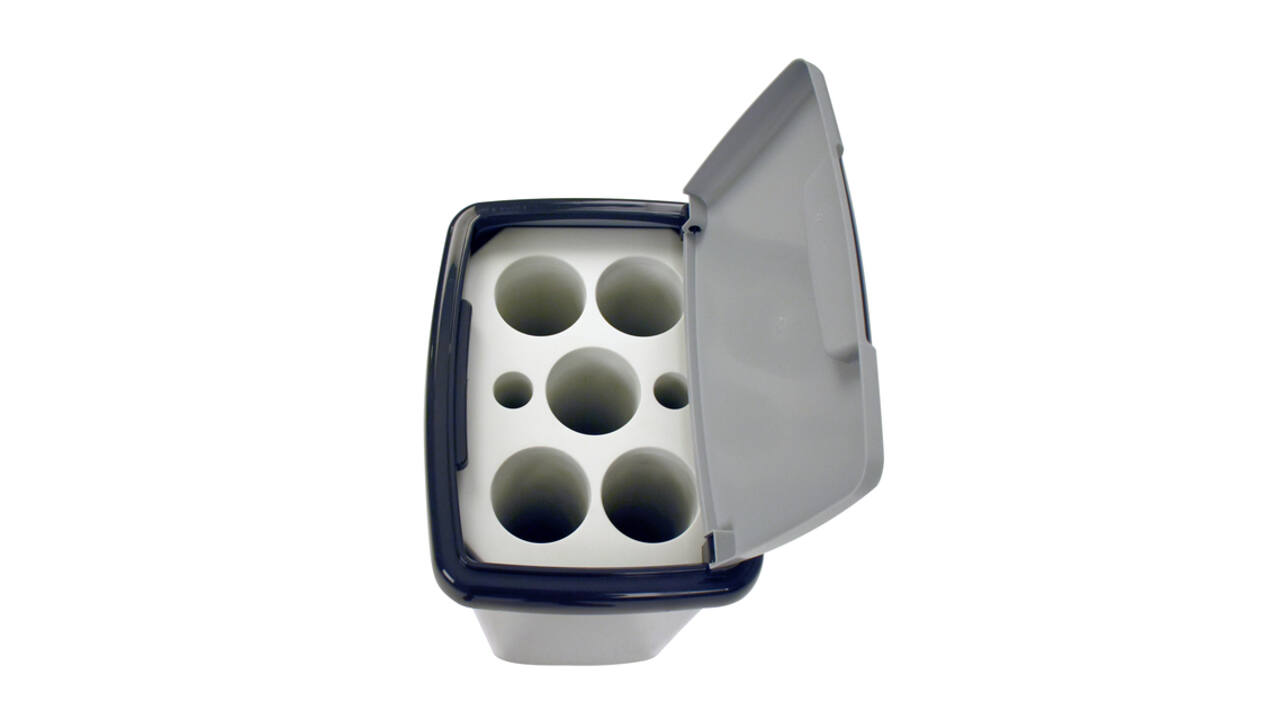 Afvalbak Vepa Bins bekerinzet 5-gaats 50 liter grijs