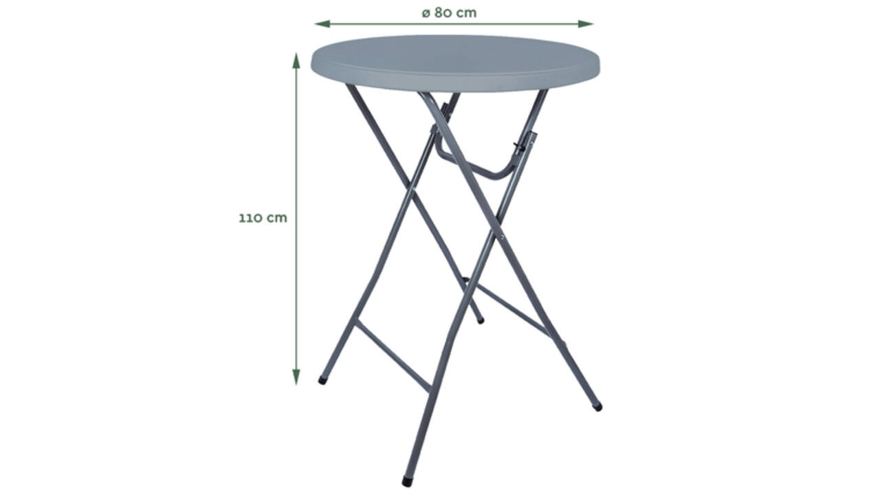 Statafel BRASQ 80cm BT100 grijs