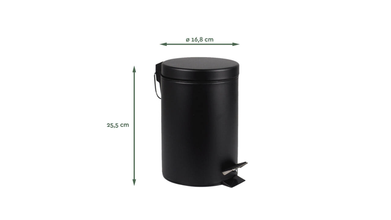 Pedaalemmer BRASQ 3 liter zwart